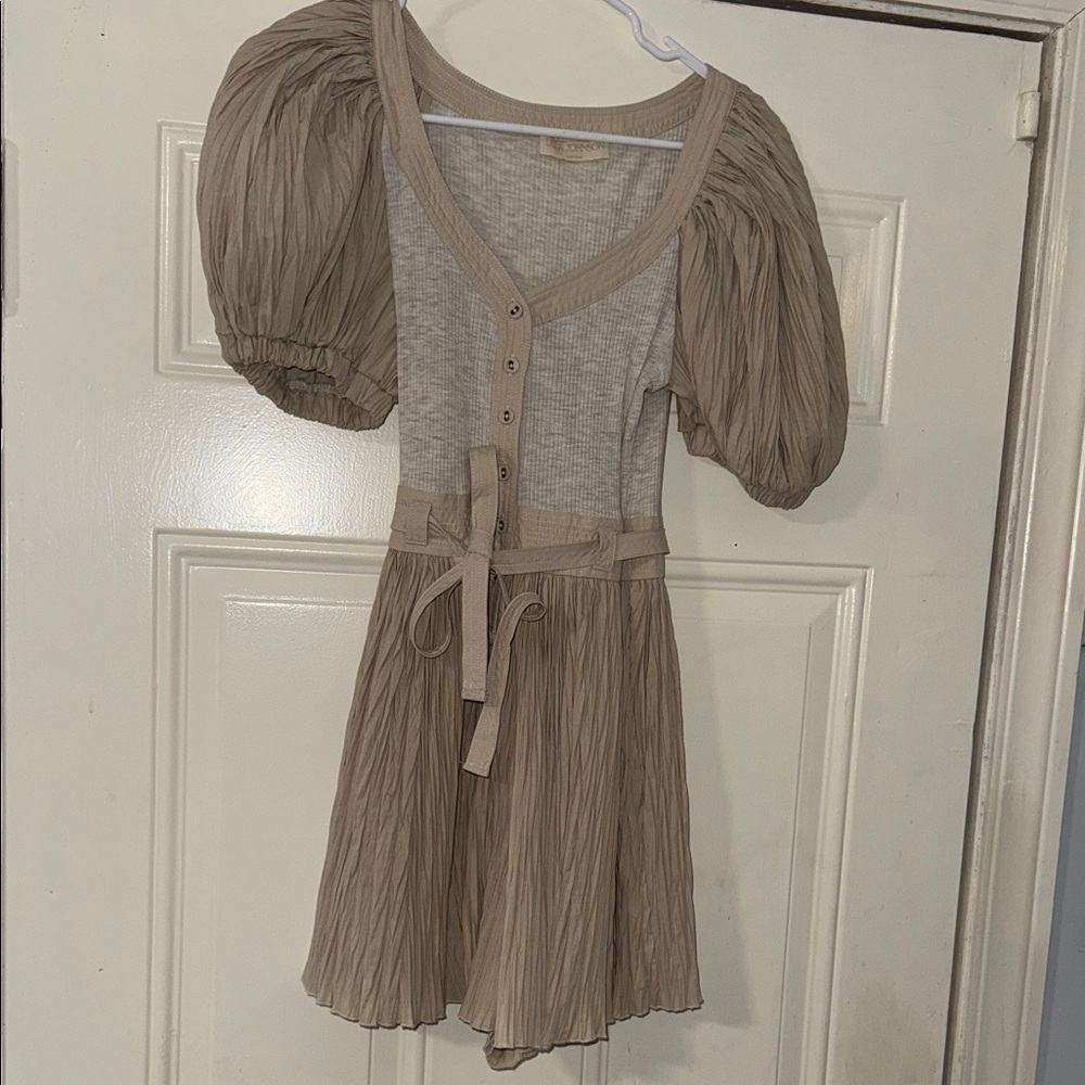 ULLA JOHNSON Beige Puff Sleeve short